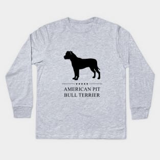 American Pit Bull Terrier Black Silhouette Kids Long Sleeve T-Shirt